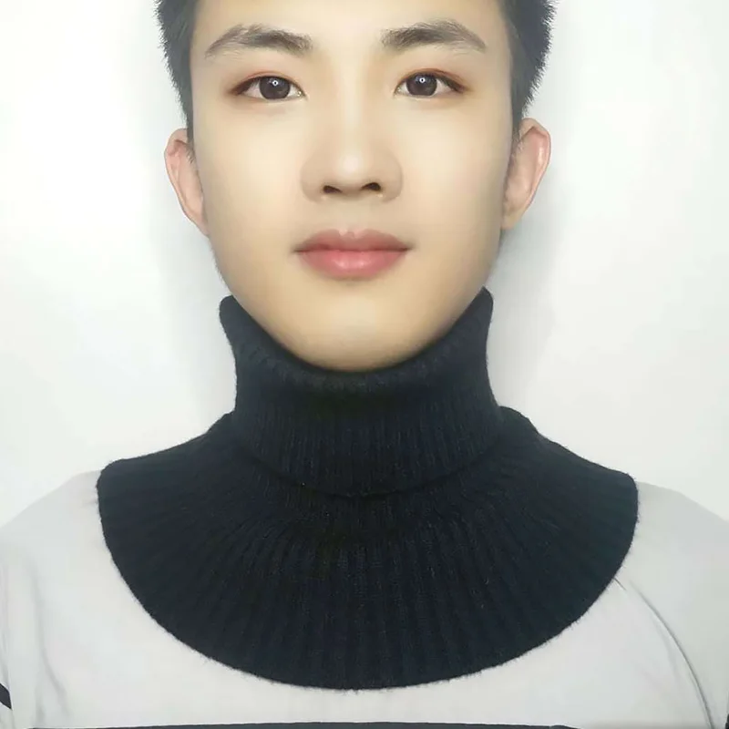 

Эластичная водолазка, съемный Воротник рубашки, мужской искусственный Воротник, вязаный шарф, зимний ветрозащитный теплый Воротник, шарфы, ...