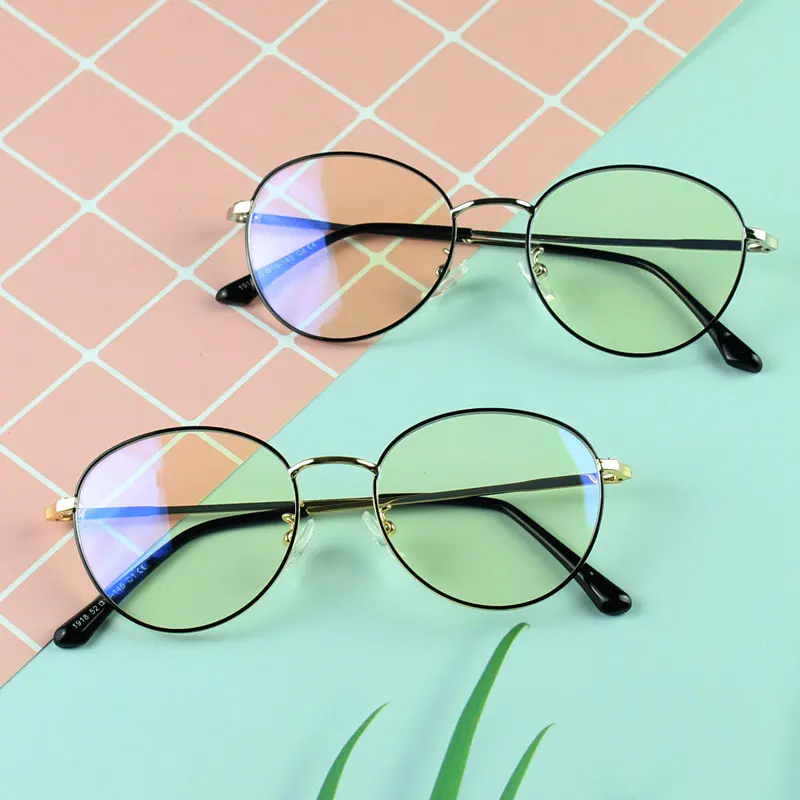 VANLOOK Computer Glasses Round Anti Blue Ray Light Blocking Fashion Metal Eyeglasses Frame Men Women Clear Lens Anti Radiation