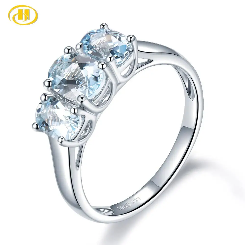 Женское Обручальное кольцо из серебра 1 59 пробы с натуральным аквамарином 925