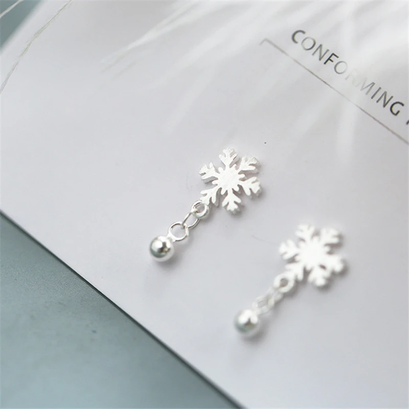 

Женские серьги-капли в виде Снежинки из стерлингового серебра 925 пробы, модные ювелирные изделия из стерлингового серебра