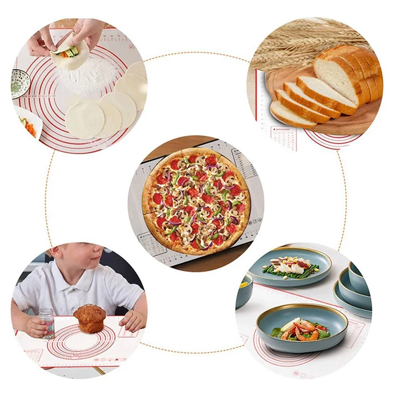 

5x Non-Stick Silicone Cooking Utensils Set & 2 Pack Silicone Baking Mats
