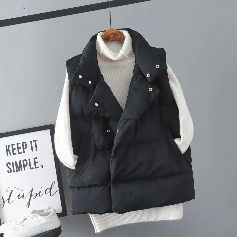 MUMUZI 2019 autumn and winter new large size down cotton vest women wild sleeveless warm waistcoat jackets | Женская одежда