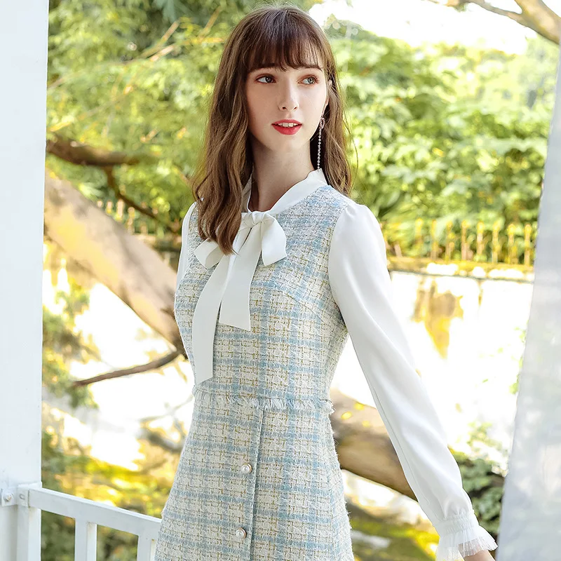 Новинка 2019 года сезон осень-зима Женское шерстяное платье трапециевидной формы с