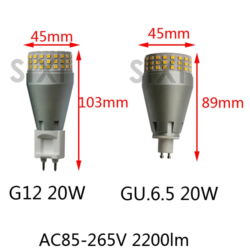 Led GU6.5 G12 20W LED corn light 2200lm led PL lamp PLC AC85-265V освещение с высокой яркостью | Лампы и