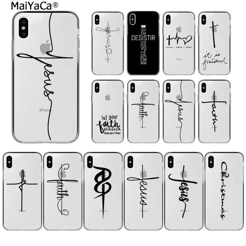 

MaiYaCa Faith Christian Religious Jesus text art Phone Cover for iphone 13 SE 2020 11 pro XS MAX 8 7 6 6S Plus X 5 5S SE XR