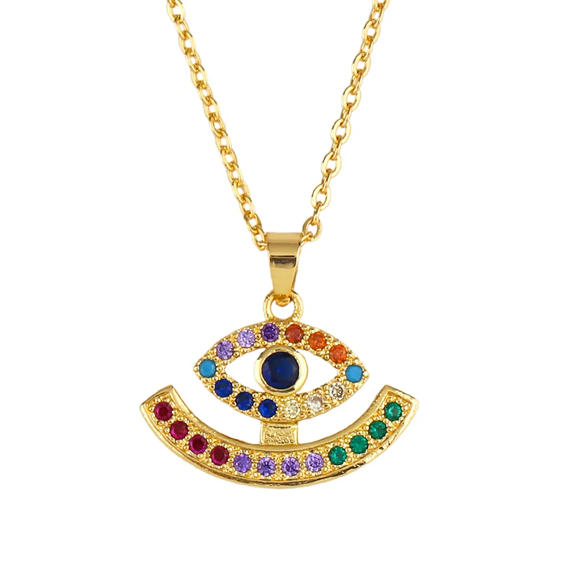 Ожерелье от сглаза подвеска любящее сердце Длинная цепочка из золота