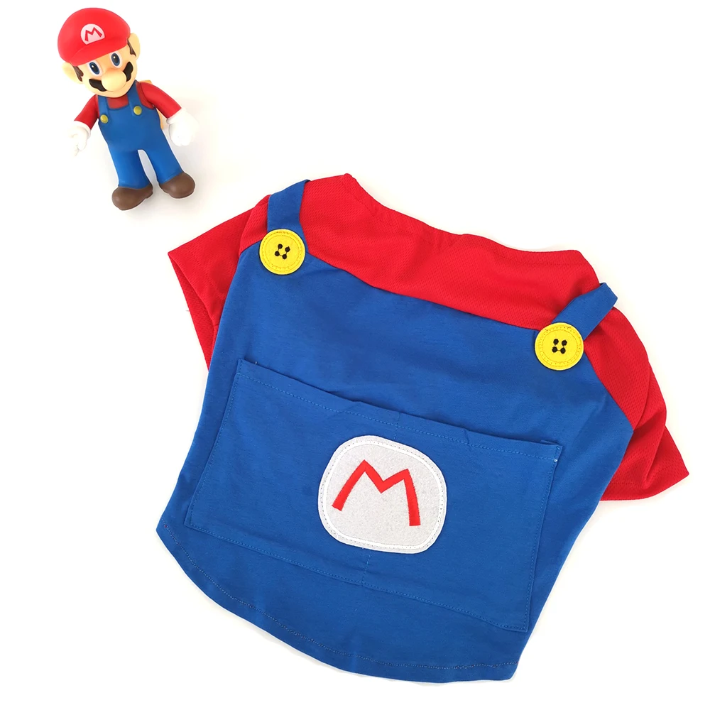 French Bulldog Clothes Dog For Small Big Summer Chihuahua Pug Super Mario Dogs Shirt Costume | Дом и сад
