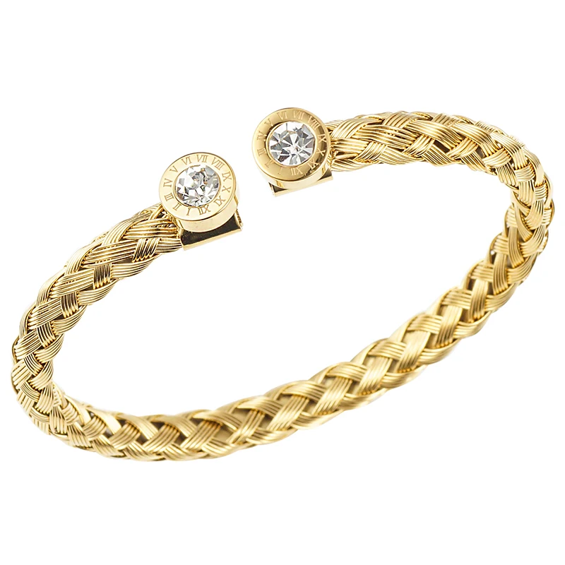 Модные золотые бриллиантовые браслеты для женщин мужские металлические с