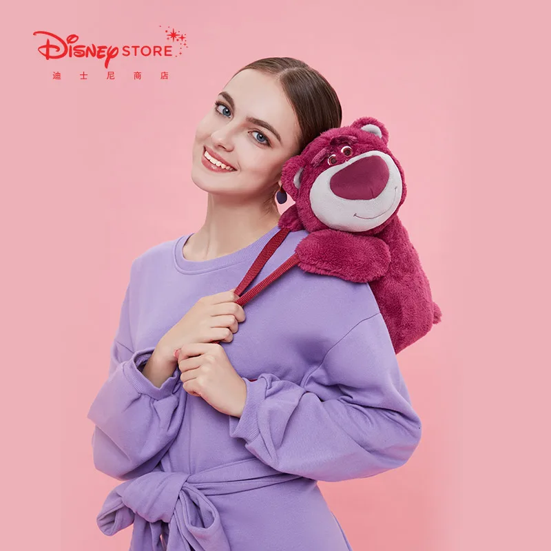 

Оригинальный рюкзак с изображением клубничного медведя Disney, модный рюкзак с плюшевой куклой, новый продукт, плюшевая школьная сумка