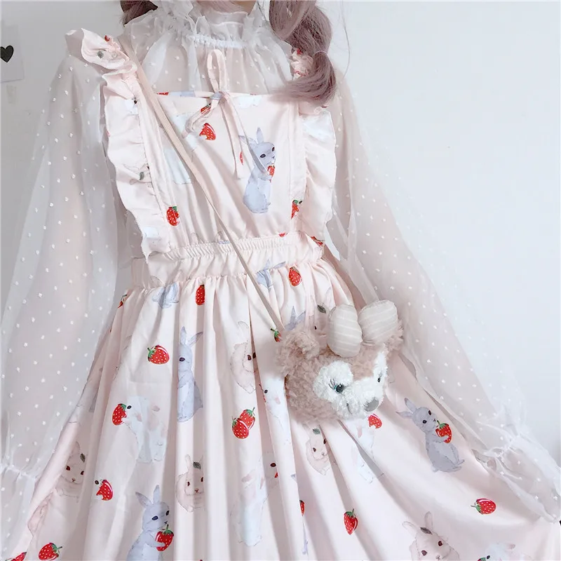 Фото Оригинальное платье в стиле "Лолита" милое японское мягкое для сестры очень