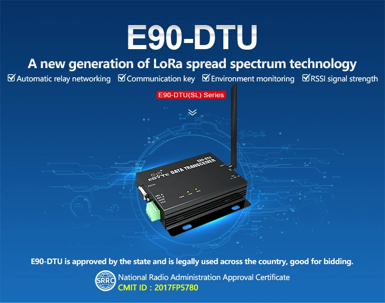 LoRa 5 Вт 433 МГц RSSI релейный радиоприемопередатчик модуль E90-DTU-400SL37 RS232 RS485 Беспроводной Модем передачи данных