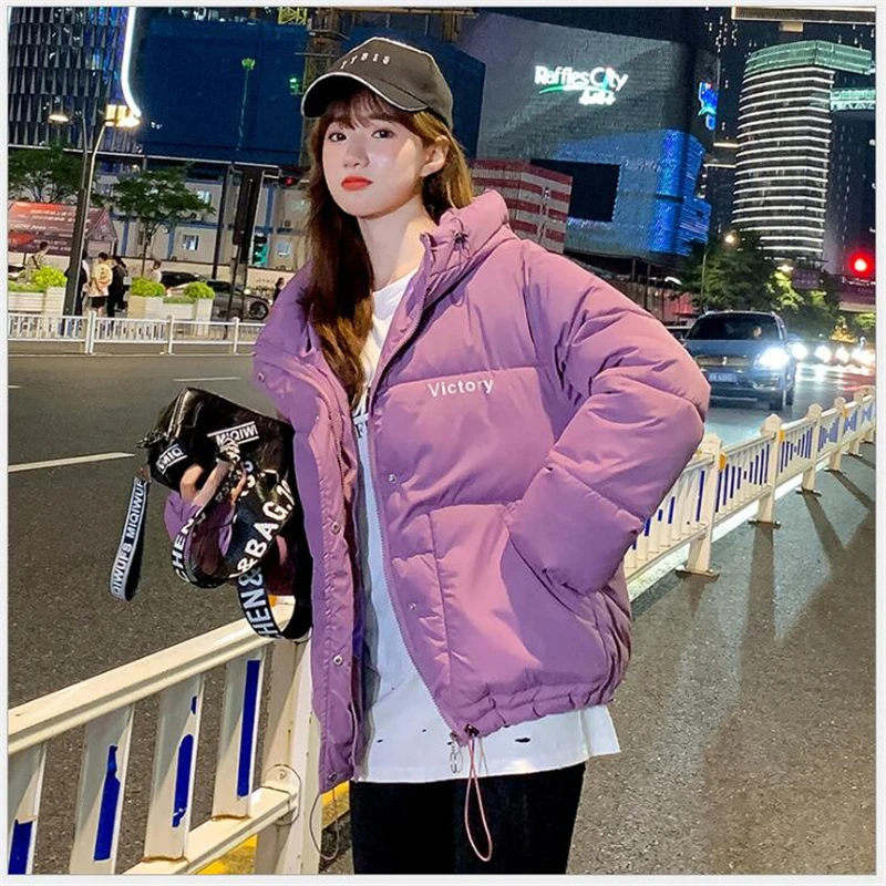 

2020 Fashion Winter Coat Women Short Winter Jacket Women Thick Cotton Filling Parka Outwear Hooded Solid Female Jacket CoatR723