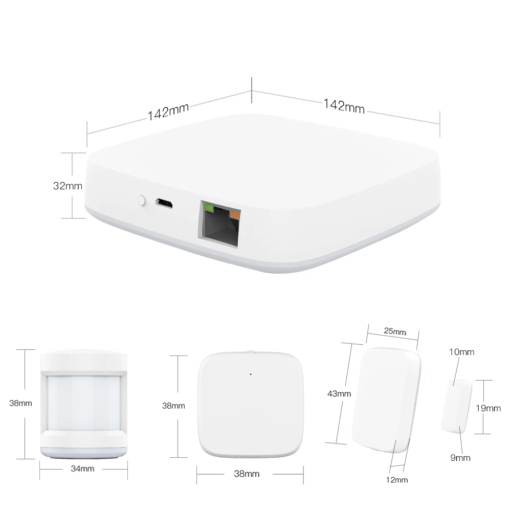 

Tuya Smart Zigbee Gateway Hub Home Automation Scene Security Alarm Kit PIR Door&Window Temperature&Humidity Sensor Smart Life