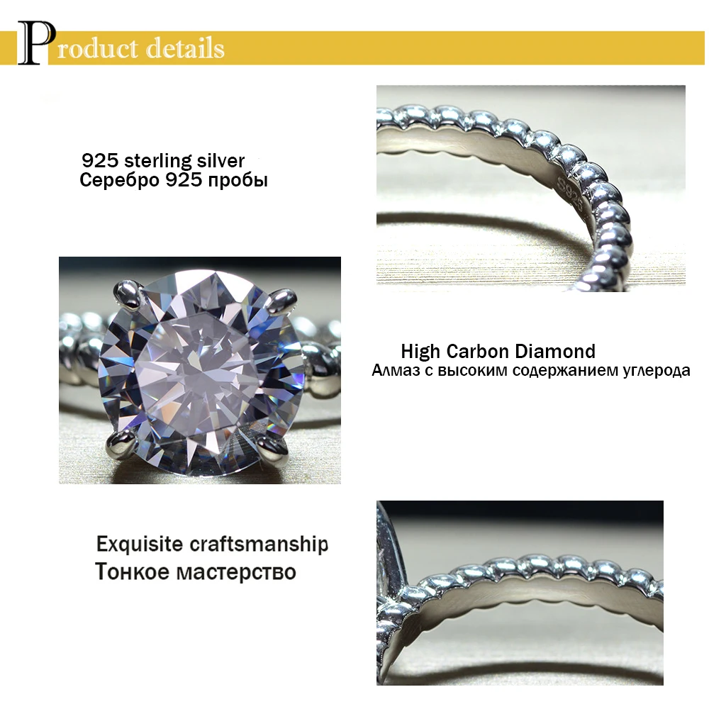 

Luomansi 2020 925 Sterling Silver Twine Rings for Girls Pink High Carbon Diamond Ring Schmuck