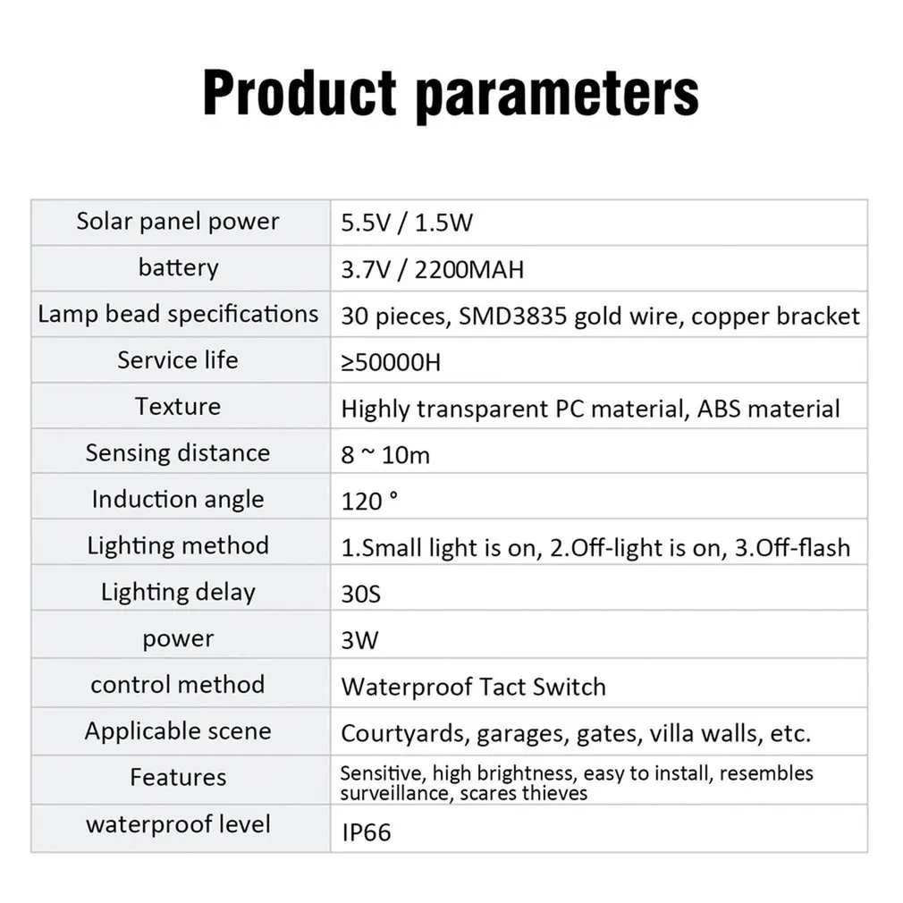 Солнечный СВЕТОДИОДНЫЙ светильник пустышка безопасности Камера IP65
