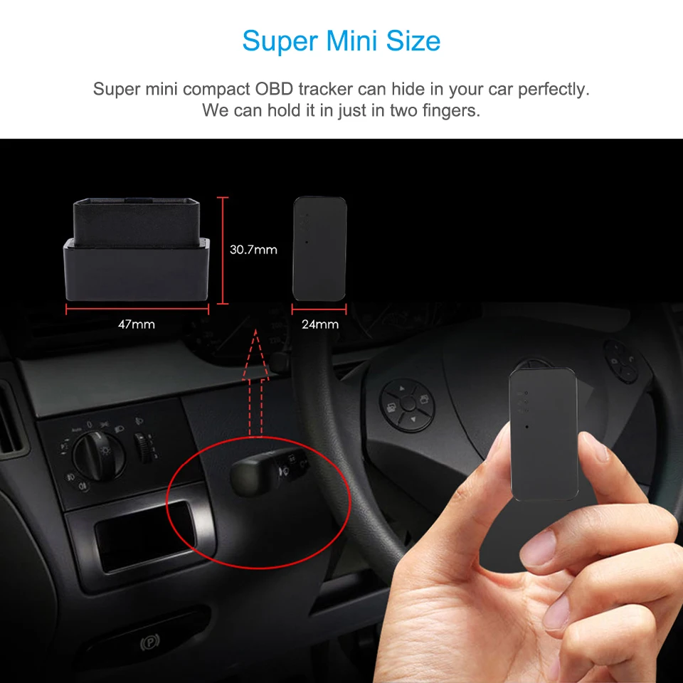 OB22 Plug & Play OBD GPS трекер с детектором ACC Встроенный микрофон виброоповещение