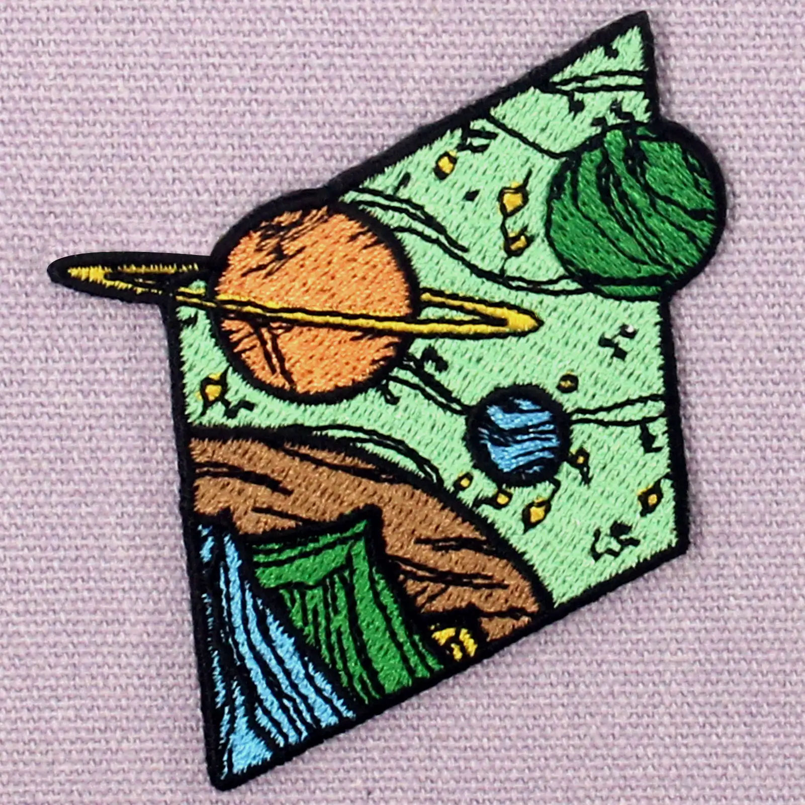 

Embird Embroidered Applique Patches For Clothing Universe Diamond Planets Ceo-Friendly Handmade 3D Patch Military