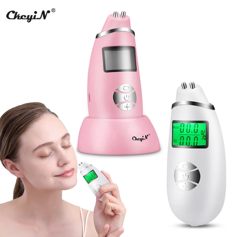 

CkeyiN Skin Oil Tester Moisture Analyzer Machine Facial Digital Precise Fluorescent Agents Detector Facial Beauty Care Tools
