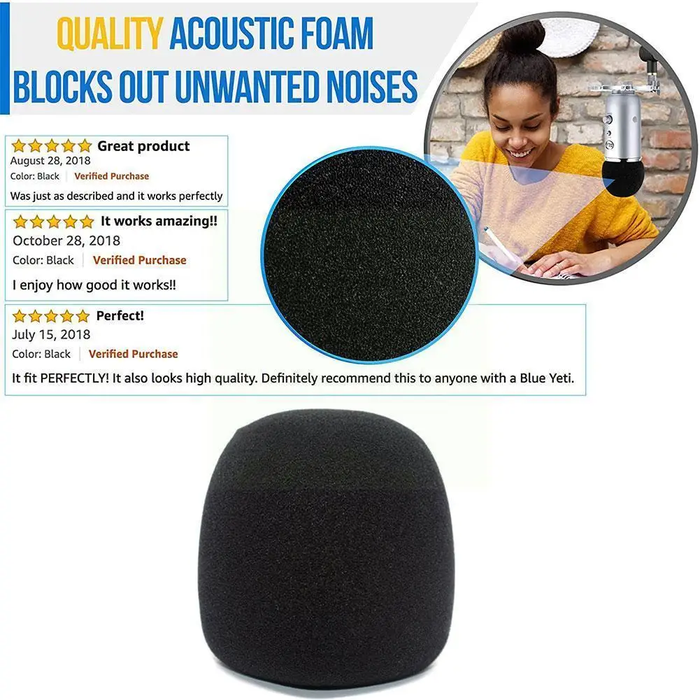 

Foam Microphone Windscreen For Blue Pro filter For the as microphones condenser microphones E4A1
