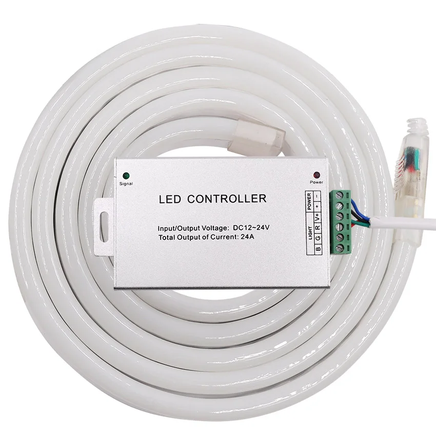 2835 Светодиодная лента неоновый светильник DC12V RGB Неоновый веревочный светильник наружный водонепроницаемый неоновый светильник светодиодный светильник с RGB 24key контроллер