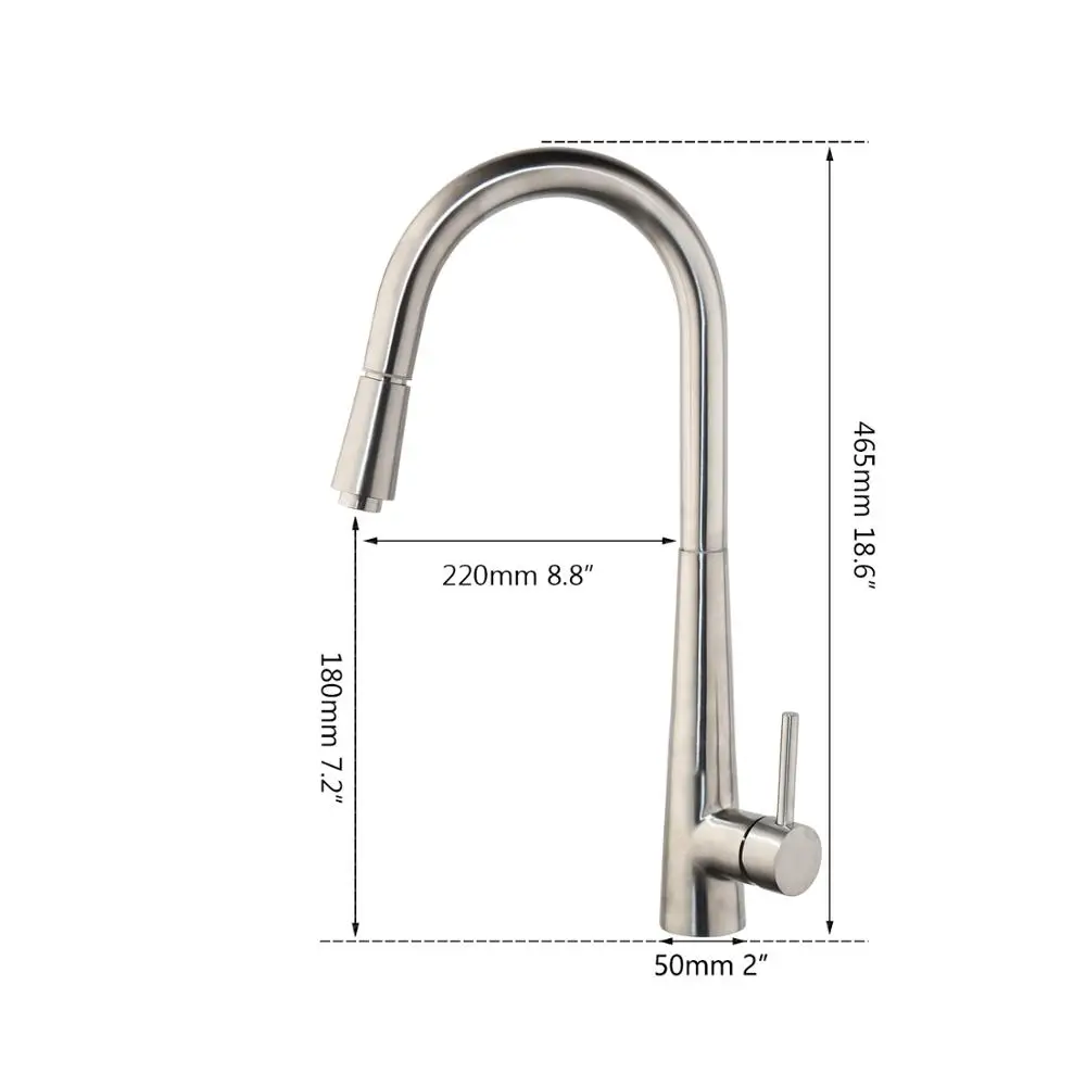 ZAPPO Wholesale And Retail Pull out Spray Kitchen Faucet Mixer Tap Brushed Nickel Single Hand Brass | Строительство и ремонт