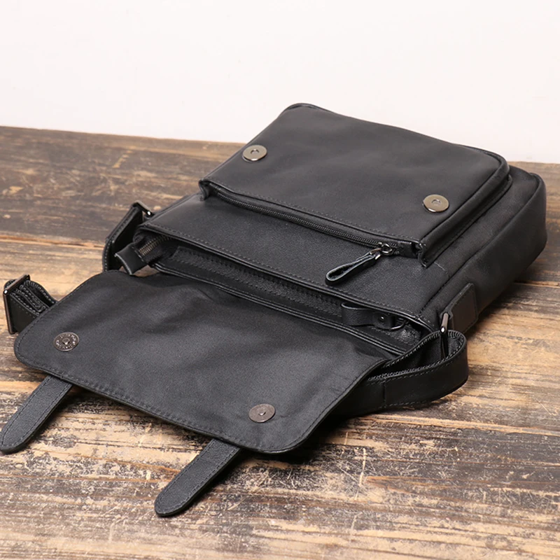 Мужская сумка-мессенджер из натуральной воловьей кожи с натуральным лицевым