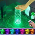 Хрустальная настольная лампа Kartell со светодиодной подсветкой, цветной ночсветильник с сенсорным выключателем, ночник для спальни, прикроватный Рождественский Декор