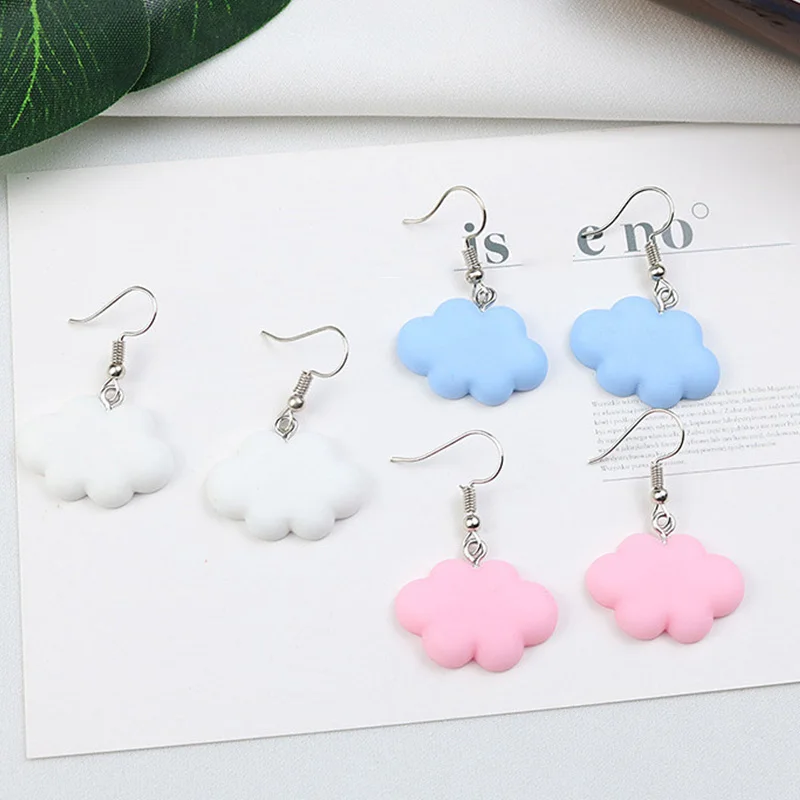 2021 модные милые летние Висячие серьги для женщин девушек белые розовые