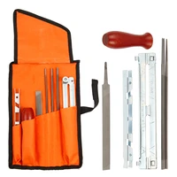 7pcsset professional chainsaw chain grinding kit hardwood handle round flat file guide bar file sharpener tools set