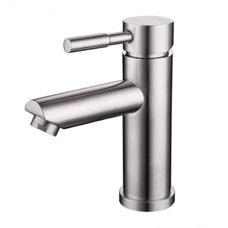 

Stainless Steel Paint Faucet Bathroom Basin Faucet Hot Cold Mixer Tap Single Hole Handle Deck Mounted Brushed Tap