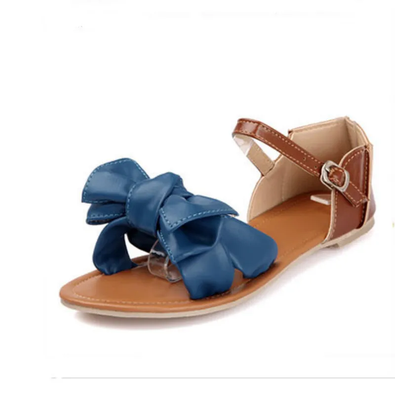 Женские сандалии с застежкой-бабочкой милые повседневные босоножки больших