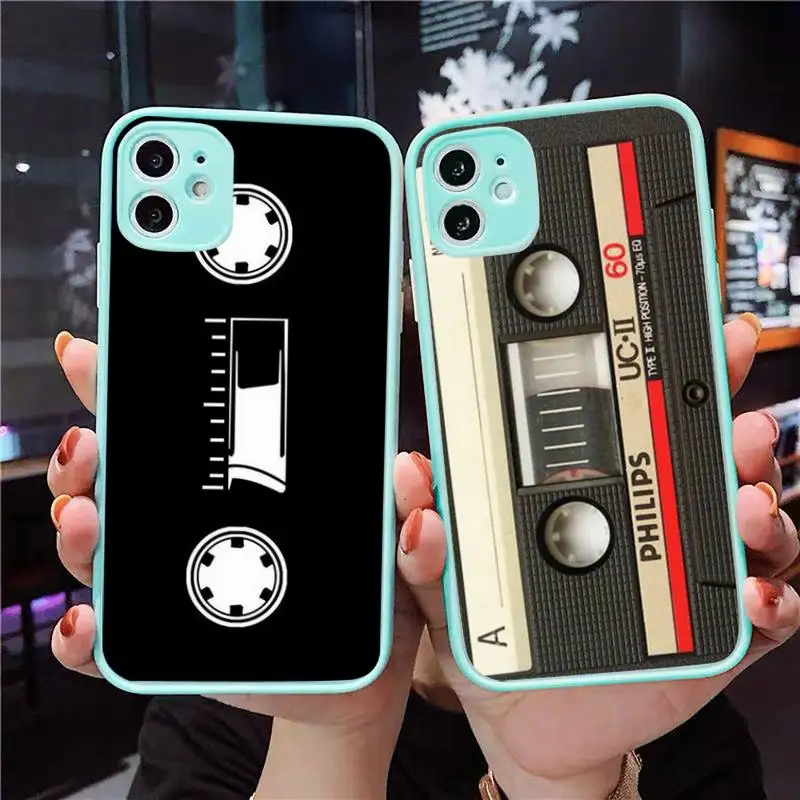 

Classical Old Cassette retro Phone Case Matte Transparent for iPhone 7 8 11 12 s mini pro X XS XR MAX Plus cover funda