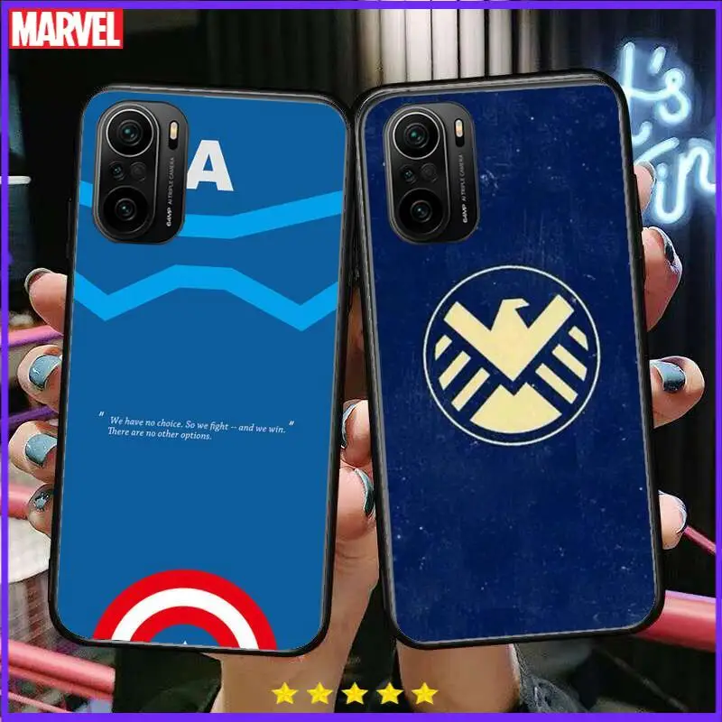 

Marvel logo cool Phone Case For xiaomi redmi POCO F1 F2 F3 X3 Pro M3 9C 10T Lite NFC Black Cover Silicone Back Prett mi 10 ultra
