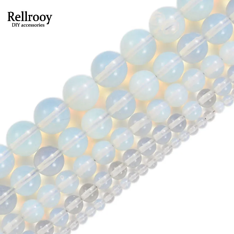 Натуральные камни гладкие белые бусины россыпью подходят для самостоятельного