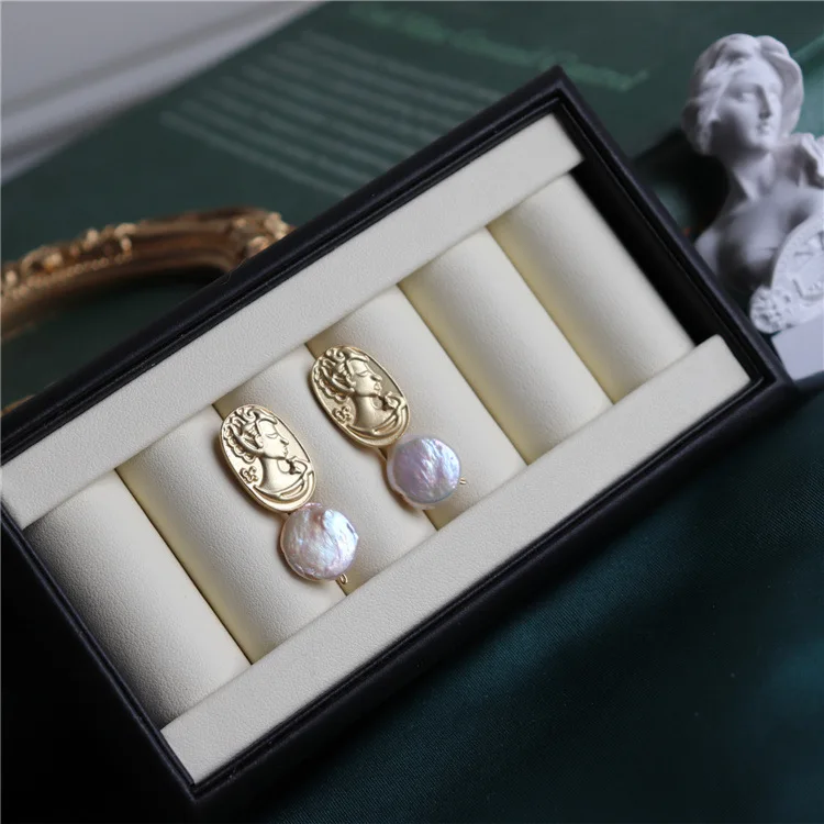 

Earrings for Women Natural Baroque Pearl Jewelry Woman Medusa Face Earring Bijouterie Female Piercing Ear Silver 925 Irregular