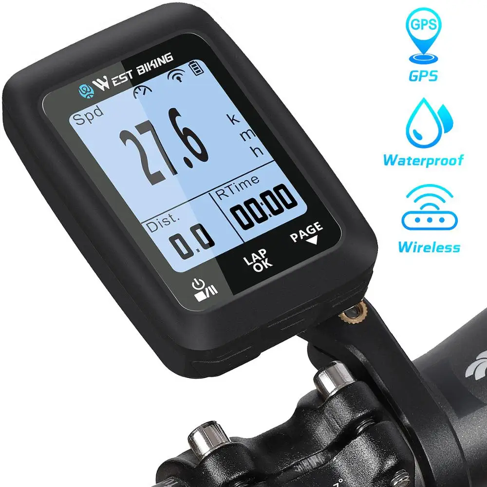

WEST BIKING GPS Bike Computer Wireless Speedometer Waterproof Road Bike MTB Bicycle Bluetooth ANT+ Backlight Cycling Computers