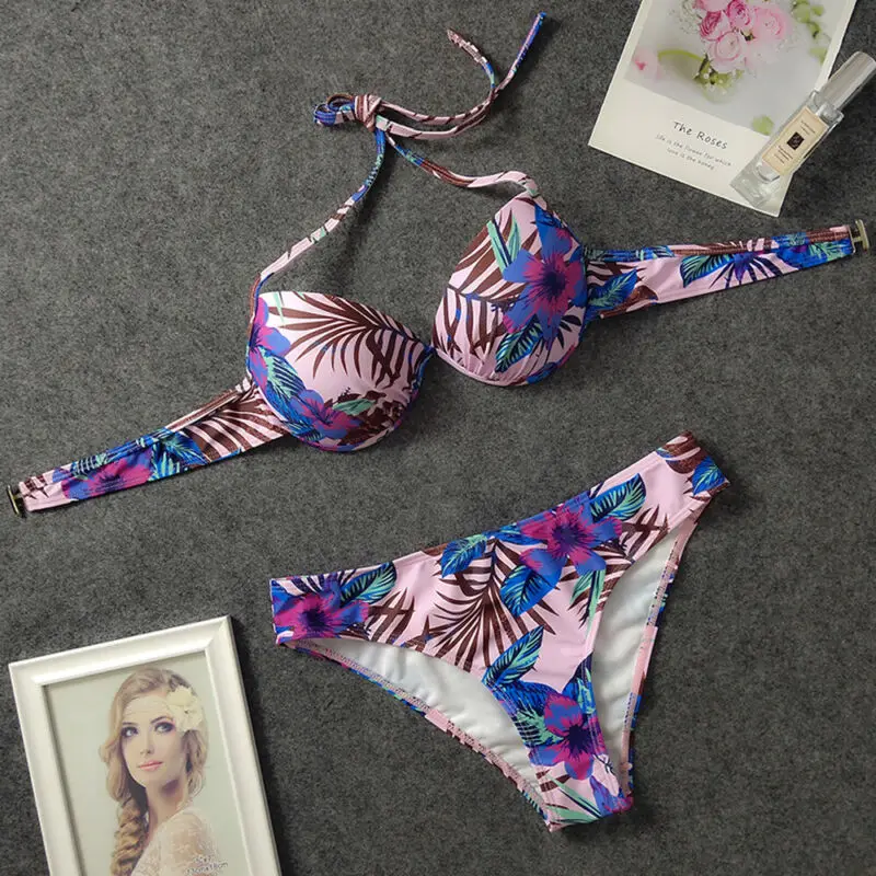 Женский сексуальный комплект микро бикини бюстгальтер топ + мини стринги