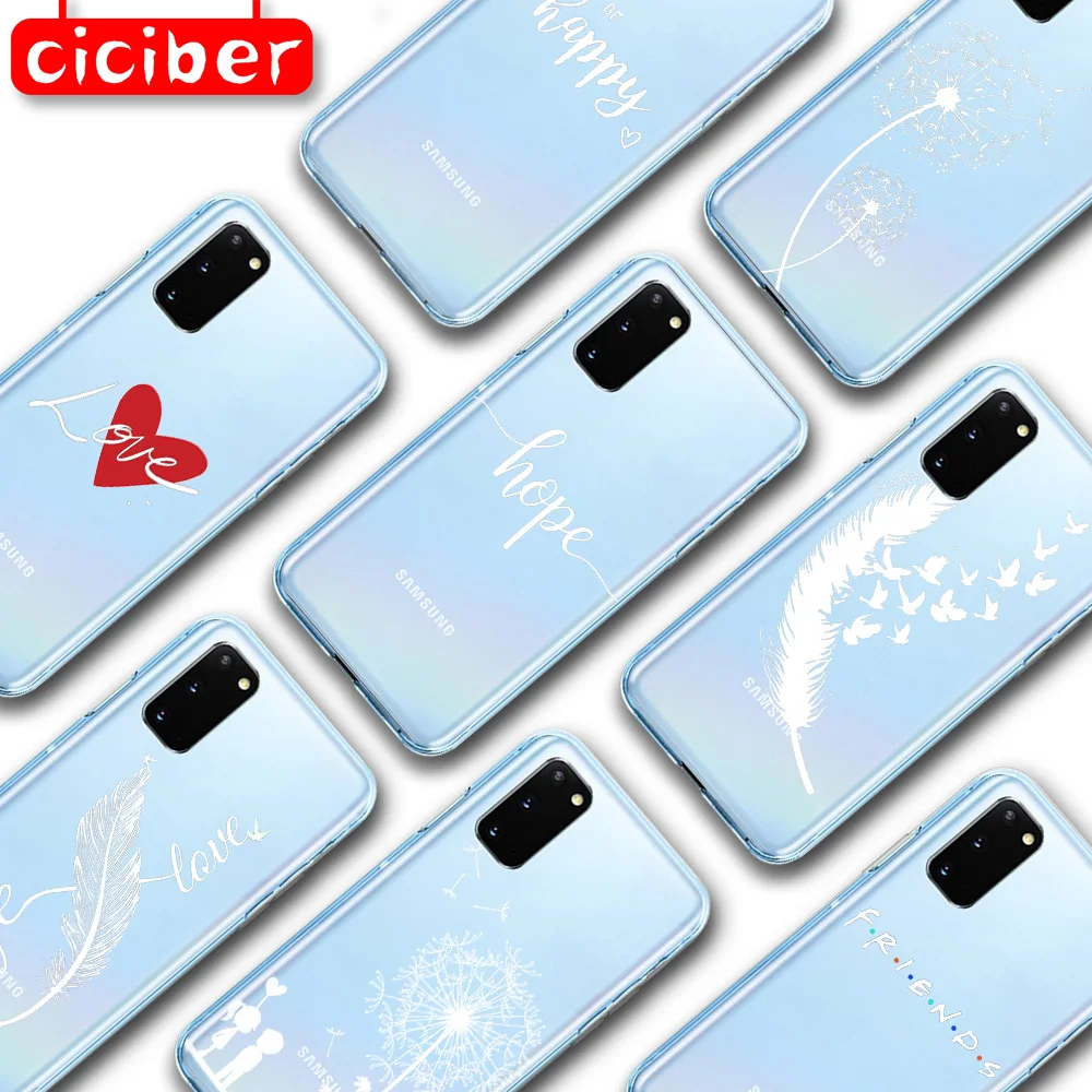 Мягкий чехол из ТПУ с перьями и одуванчиком для Samsung Galaxy S21 S10 S9 S8 S20 Plus Ultra S10e A50 A51 A71