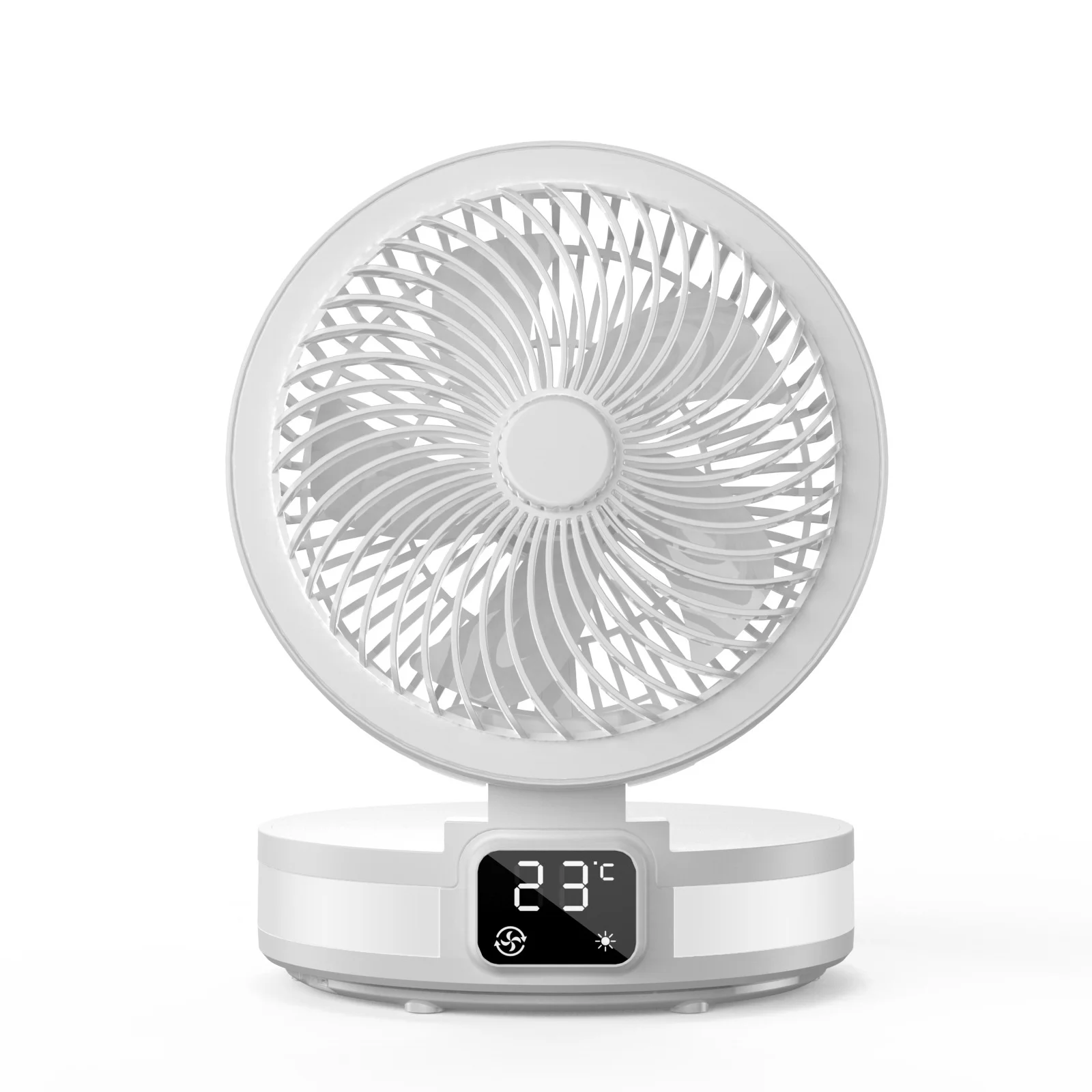 

New Mini Desktop Small Fan USB Real Time Temperature Portable Folding Charging Aromatherapy Air Circulation