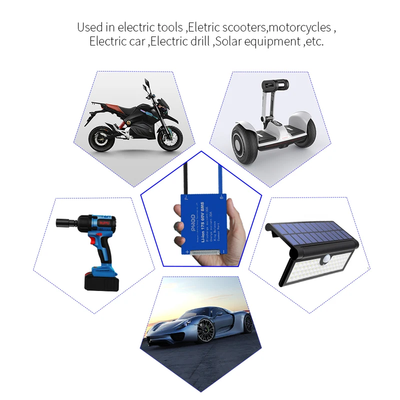 12S 36V LiFePo4 Smart BMS 15A 20A 30A 40A 50A 60A с многофункциональной защитой для электровелосипеда
