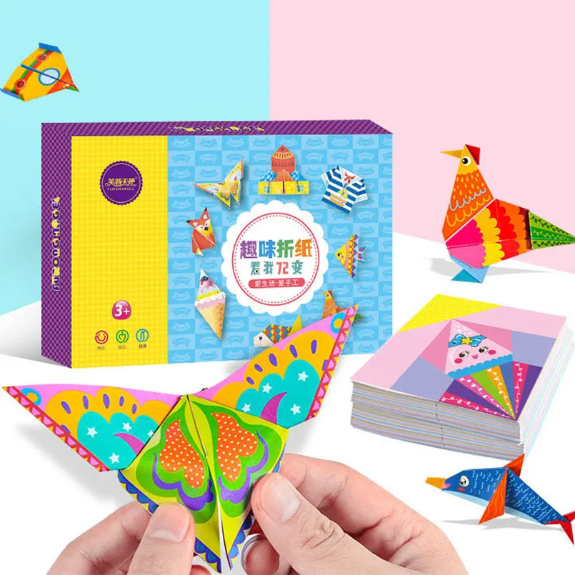 

152Pcs/set DIY Early Educational Origami Paper Cutting Book Crafts Children Handmade Toys Kindergarten Fun Puzzle Baby Children