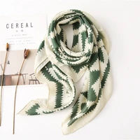 9898 cm women square scarf design pattern print foulard female neck scarf cotton handkerchief