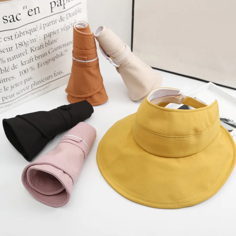 

2020 new high quality lady Summer Empty Top Sun Visor Hat Summer Wide Brim Sun Caps UV Protection Hat For Men And Women