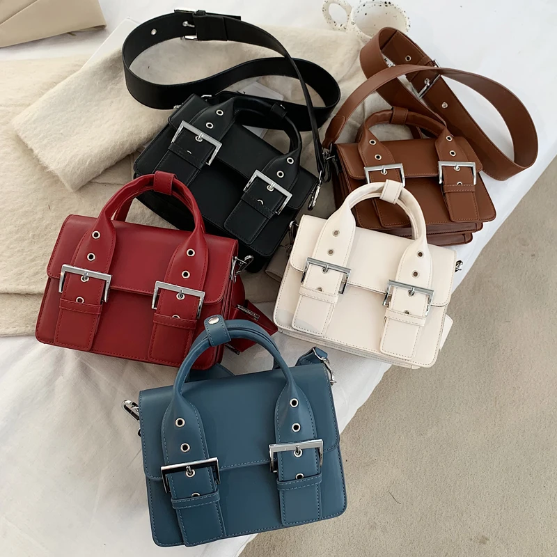 

GINHAE Fashion PU Leather Top-Handle Bags For Women Designer Mini Handbag Retro Daily Shoulder Bag Female Elegant Messenger Bag
