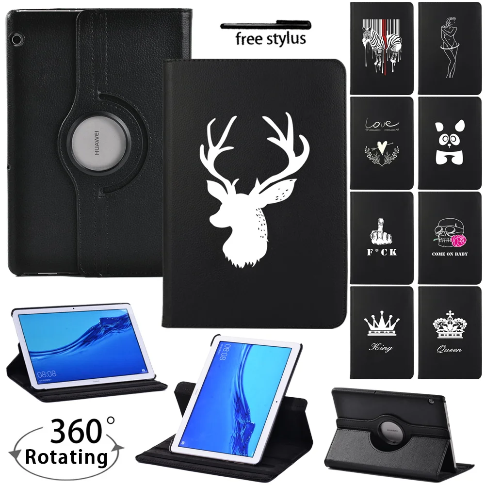 

PU Leather Tablet Case for Huawei MediaPad T3 10 9.6"/T5 10 10.1" AGS2-W09/W19/L03/L09 Tablet 360 Degree Rotating Cover Case