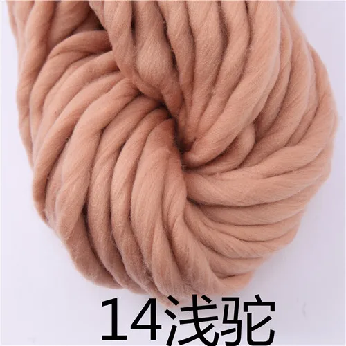 14 light camel 250 г 36 м супер толстая натуральная Мериносовая Шерсть Толстые пряжи войлочная шерстяная фитильная пряжа для прядения ручного вязания пряжа зима теплая - Цвет: 14 light camel
