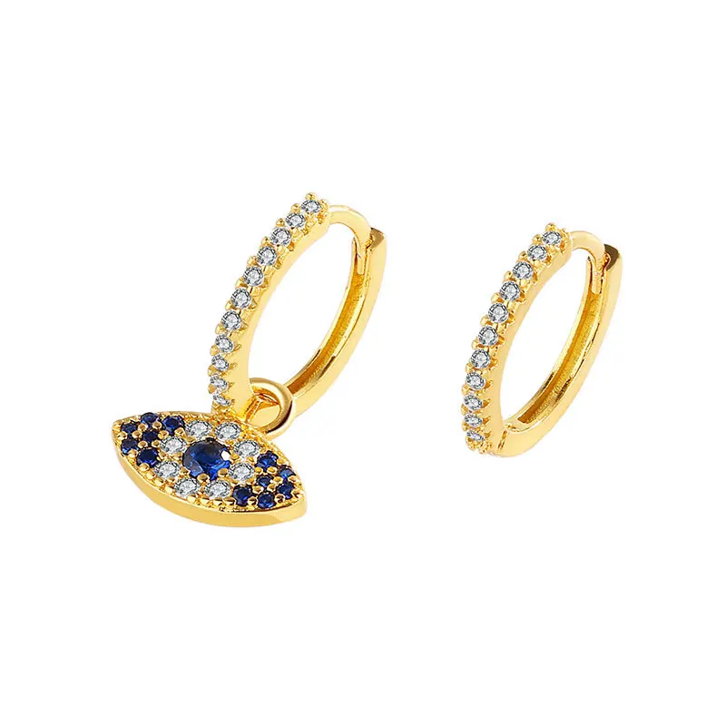 

Evil Eye Earrings 2021 Trend Modern Women's Dangle Earring Colored Zircon Copper Anti-Rust Female Ear Stud Gold Plated Jewelry