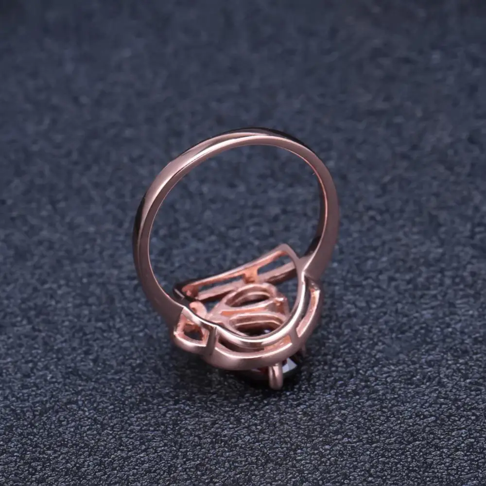 GEM'S балетное 925 пробы Серебряное розовое золото покрытое бабочкой кольца 2.21Ct натуральный красный гранат драгоценный камень кольцо для женщин хорошее ювелирное изделие