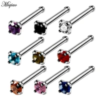 miqiao 1 pcs hot sale body piercing jewelry stainless steel straight rod nose stud earrings round