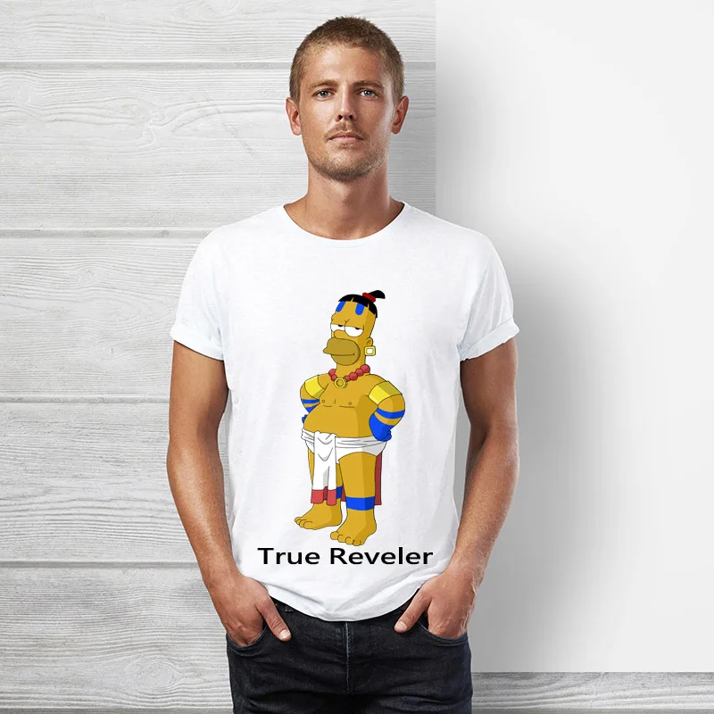 Homer Симпсон Футболка мужская с коротким рукавом хип хоп Забавный мультяшный Симпсон семейный Топы Футболка